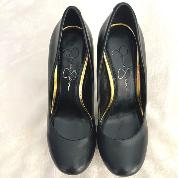 Jessica Simpson Shoes - Jessica Simpson black platform leather heels.